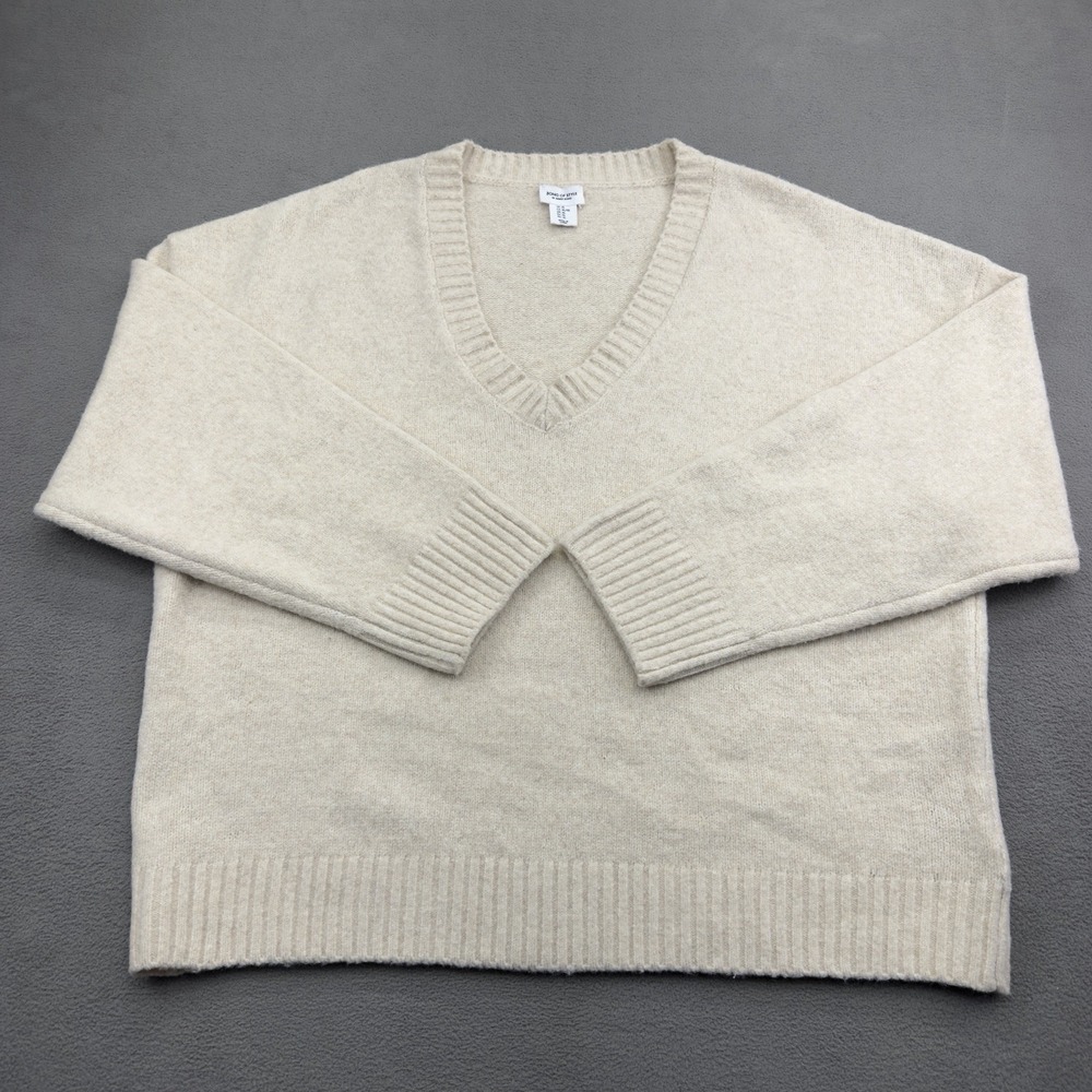 Revolve Song Of Style Aimee Oversized V-Neck Sweater Sz XL Cream Wool Blend